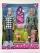 SIMBA 105733569026 Grandparents with Granddaughter, Set of 3 Dolls, Doll on Bicycle, Doll Clothes, Height 30, 29, 12 cm, Dress up, Gift for Children from 3 Years Old