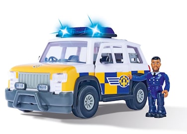Simba - Fireman Sam - 4x4 Police - 19 cm Vehicle + Articulated Figure - Sound Functions - 109252578038, White