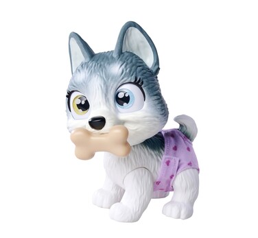 Simba Pamper Petz Husky 105950135 Cute Animal Baby with Drinking and Wet Function, Nappy with Colour Change Function, Magic Paw and Three Surprises, 15 cm, from 3 Years