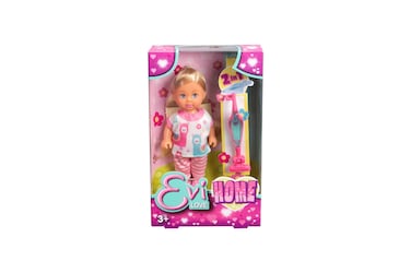 Simba Evi Love Home Toy Doll in Cute Jogging Suit with Vacuum Cleaner with 2-in-1 Function, 12 cm, from 3 Years, 105733697