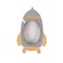 Exceart Wooden Piggy Bank Rocket Shaped Transparent Money Coins Storage Box Change Pot Desktop Ornament for Kids Gift Room Decor (Grey)
