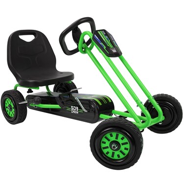509 Crew Rocket Pedal Go Kart - Green   Pedal Car   Ride On Toys for Boys &amp; Girls with Ergonomic Adjustable Seat &amp; Sharp Handling, Ages 4+ (U918005)