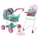 Baby Alive: Travel N' Feed Set - 7pcs - Green, Pink, Hearts - Stroller, Highchair, Bag, Feeding Accessories, Set for Dolls Up to 18", Kids Toy, Ages 3+
