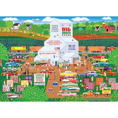 RoseArt - Home Country - County Corner Farmer's Market - 1000 Piece Jigsaw Puzzle for Adults