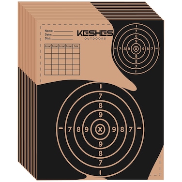 KESHES Archery Cardboard Targets - Durable Paper Sheets for Recurve, Longbow, &amp; Hunting Bows for Target Practice - 13"x16" Outdoor Archery Boards for Target Stand - 50 Pack