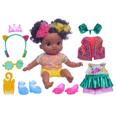 Baby Alive Littles Fantasy Styles Squad Doll, Little Marlowe, Rock Star Accessories, Curly Black Hair Toy for Kids Ages 3 Years and Up (Amazon Exclusive)