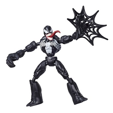 Marvel Spider-Man Spiderman,Multicolor,E7689 Bend and Flex Venom Action Figure Toy, 30-cm Flexible Figure, Includes Web Accessory, for Children Aged 6 and Up