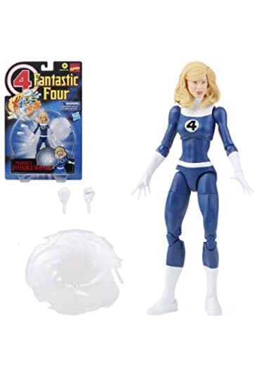 Marvel Legends Series Retro Fantastic Four Marvel's Invisible Woman 6-inch Action Figure Toy, Includes 3 Accessories , Blue