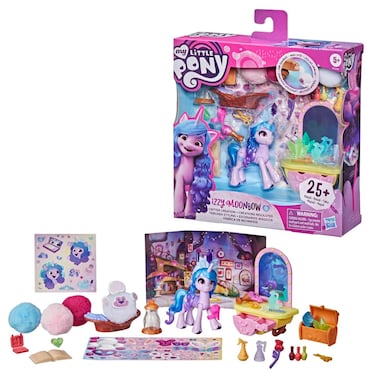 My Little Pony: A New Generation Movie Story Scenes Critter Creation Izzy Moonbow - Toy with 25 Accessories and 3-Inch Purple Pony