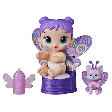 Baby Alive Glo Pixies Minis Doll, Plum Rainbow, Glow-in-The-Dark Doll for Kids Ages 3 and Up, 3.75-Inch Pixie Toy with Surprise Friend
