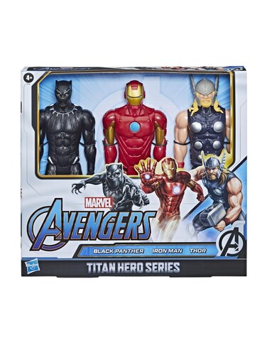Marvel Avengers Titan Hero Series Black Panther Thor Iron Man 3-Pack