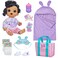 Baby Alive Bunny Sleepover Baby Doll, Bedtime-Themed 12-Inch Dolls, Sleeping Bag &amp; Bunny-Themed Doll Accessories, Toys for 3 Year Old Girls and Boys and Up, Brown Hair (Amazon Exclusive)