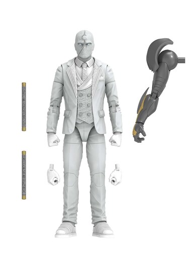 Marvel Legends Series Disney Plus Mr. Knight MCU Series Action Figure 6-inch Collectible Toy, Includes 4 Accessories and 1 Build-A-Figure Part,White
