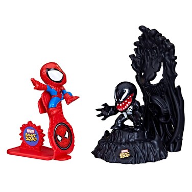 Marvel Stunt Squad Spider-Man vs. Venom Playset, 1.5-Inch Super Hero Action Figures, Marvel Toys for Kids Ages 4 and Up