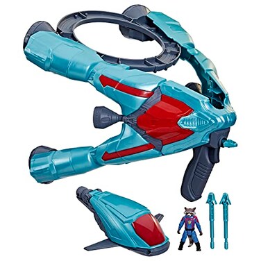Hasbro Marvel Guardians of The Galaxy Vol.3 Galactic Spaceship,Rocket Action Figure with Vehicle and Blaster Accessory,Superhero Toys for Kids