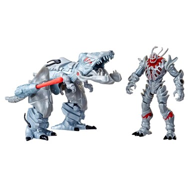 Marvel Mech Strike Mechasaurs, 4.5-Inch Ultron Primeval with T-R3X Mechasaur Action Figures, Super Hero Toys for Kids Ages 4 and Up