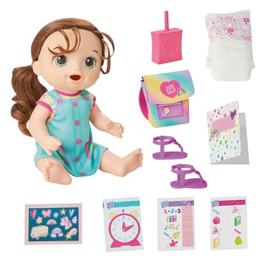 Baby Alive Time for School Baby Doll Set, 12 Inch, Back to School Toys for Girls &amp; Boys, Brown Hair, Preschool Gifts for Kids, Ages 3+ (Amazon Exclusive)