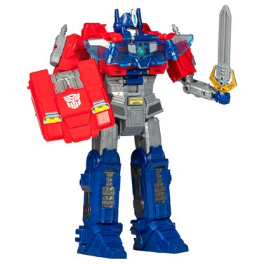 Transformers One Movie Power Flip Optimus Prime (Orion Pax) Converting Action Figure, 4 Modes, 10-inch Interactive Electronic Toy, Lights &amp; Sounds, 6+