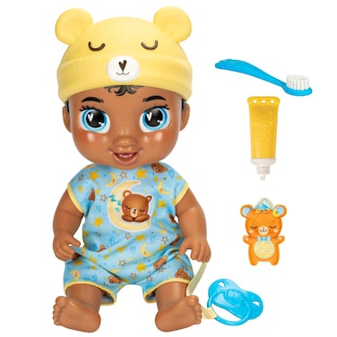 Baby Alive Lil Dreamer Snoozer Bear Sleepy Boy Baby Doll Set, Black Hair, Fun Sleepover Theme, Preschool Toys for Kids 3 Years &amp; Up