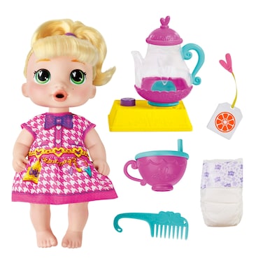 Baby Alive Bubbly Tea Party LaLa GooGoo Doll with Teapot Accessories, Blonde Hair, 11 Inches, Toys for 3 Year Old Girls and Boys &amp; Up
