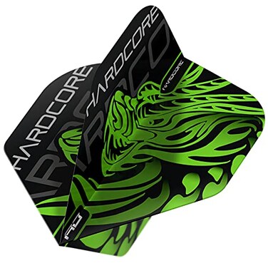 RED DRAGON Jonny Clayton Green Dragon Hardcore Standard Dart Flights 3 Sets Per Pack (9 Dart Flights in Total)