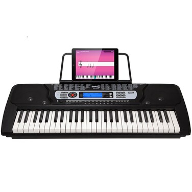 RockJam 54 Key Keyboard Piano with Power Supply, Sheet Music Stand, Piano Note Stickers &amp; Simply Piano Lessons