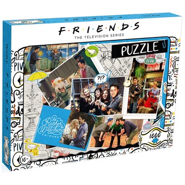 Top Puzzles Friends Scrapbook 1000 Piece Jigsaw Puzzle Game, Assemble characters from the popular TV Series including Joey, Ross, Rachel, Chandler, Phoebe and Monica, gift for ages 10 plus