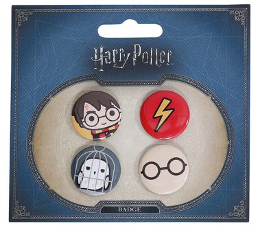 Harry Potter Set 4 Pin Assortment, One Size, Plastic, No_Stone