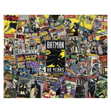 Paladone Batman 1000 Piece Jigsaw Puzzle - Pop Culture Retro Puzzle, Comic Books Through Time Collage, Yellow