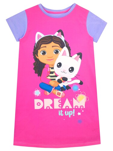 DreamWorks Girls' Nightdress Gabbys Dollhouse Pink 5