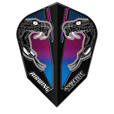 RED DRAGON Airwing Unique Moulded Peter Wright Snakebite Blue V-Standard Dart Flights 1 Set Per Pack (3 Dart Flights in Total)