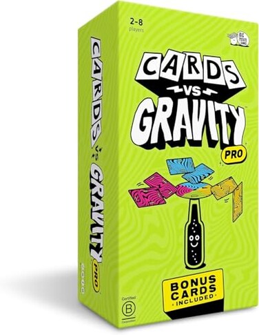 Cards Vs Gravity Pro: Includes Travel Bag and Extra Cards   Fun Family Game for 2-8 Players - Online Exclusive Version with Extra Cards