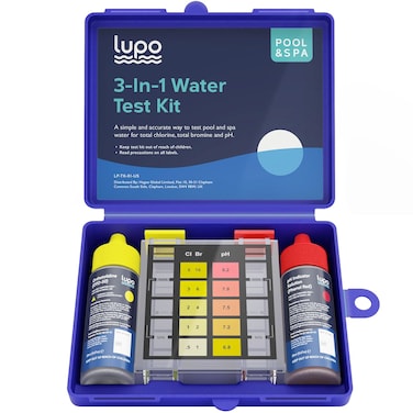 Lupo 3-in-1 Pool Test Kit   Pool Testing Kit for Residential Swimming Pools &amp; Spas for Testing Total Chlorine, Total Bromine &amp; pH   Chemical Test Kit for Quick &amp; Accurate at-Home Pool Water Testing