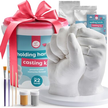 chuckle - Holding Hand Casting Kit for Couples with Base &amp; Paints, Hand Sculpture Hand Molding Kit, Hand Mold Kit Couples Activities - Gift for Women for Wedding, Anniversary, Mothers Day, Valentines