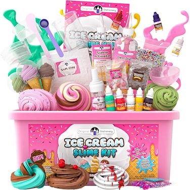 Original Stationery Ice Cream Slime Kit for Girls, Amazing Ice Cream Slime Making Kit to Make Butter Cloud &amp; Foam Slimes, Fun Gift Idea for Easter &amp; Birthdays