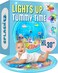 SplashEZ Lights Up Tummy Time Water Mat for Babies, 30" X-Large Baby Water Mat Tummy Time for Sensory Play with LED Glowing Fishes, Inflatable Fun Play Pad for Infants &amp; Toddlers 3 to 36 mo