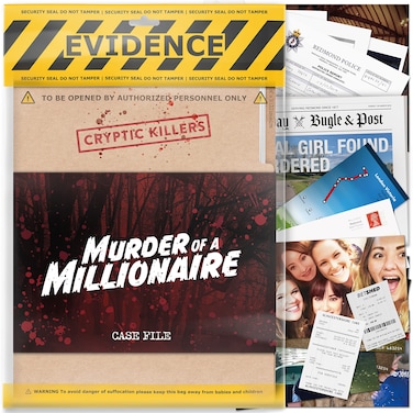 Cryptic Killers Unsolved Murder Mystery Game - Cold Case File Investigation - Detective Clues/Evidence - Solve The Crime - for Individuals, Date Nights &amp; Party Groups - Murder of a Millionaire
