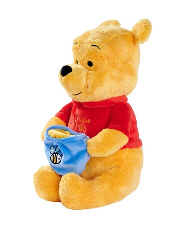 Disney - Winnie-The-Pooh with Honey Pot, 30cm Cuddly Toy, Honey Pot can be a Secret Hiding Place, Soft Toy, Plush Suitable from 0 Months, Yellow