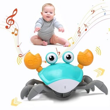XONTEUS Crawling Crab Baby Toy - Infant Tummy Time for 6-12 Learning Crawl Toys 1 Year Old Boy Music Dancing 1st Birthday Gifts Lights Walking for Toddler Toys Age 1-2