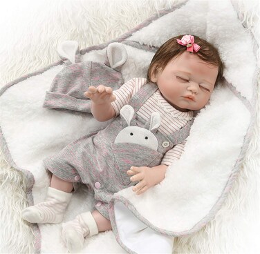 Zero Pam Realistic Reborn Baby Dolls Boys 20 Inch Real Life Baby Dolls That Look Real Lifelike Reborn Baby Doll Full Body Silicone Vinyl with Hair (Sleeping Boy) (Girl)