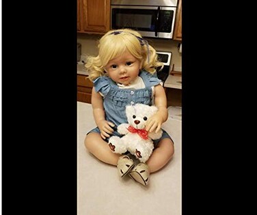 Zero Pam Realistic Wig for Reborn Dolls Curly Blonde Circumference of The Head is About 19 Inch/48cm