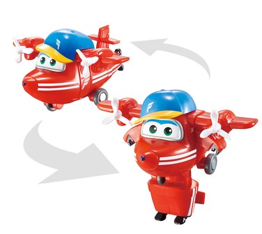Super Wings Flip Dizzy Transforming Airplane 2pk - Red, 38g, 38cm x 24.5cm x 12.5cm, Ages 3-6, Unisex