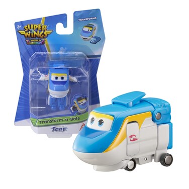 Super Wings Tony 2" Character Transform-A-Bots Gifts Toys for 3+Years Old Boy Girl   Blue &amp; White (EU760036)