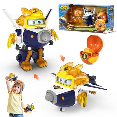 Super Wings EU760965 Transforming Paul &amp; Animal Power Ball, Approx. 5 Inch Transformable Toy Figure with 1 Superball and Accessories, for Children from 3 Years