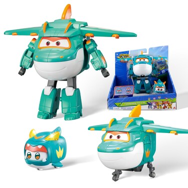Super Wings 5" Transformer Toys Tino &amp; Mini Tino Pet, 3 in 1 Transforming Dinosaur Airplane Robot, Educational Action Figure for Boys Girls Age 3+, Dinosaur Toy for Preschool Play