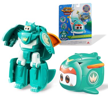 Super Wings 2-in-1 Transforming Mech Robot, 2.4" Tino Pet or 4.3" Mecha Mode, Transformer Toys Rescue Bots for Boys and Girls Age 3+, Gifts for Preschool Kids, Green