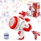 Super Wings Bubble Gun Blaster with Bubble Refill Solution for Kids, Bubble Machine with Jett Figure for Toddlers, Bubble Blaster for Wedding Birthday Party, Bubble Maker for Summer Outdoor Backyard