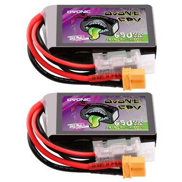 OVONIC 2S 650mAh Lipo Battery 7.4V 120C Battery with XT30 Plug for RC Car Truck RC Vehicles Boat Drone RC Airplane Quadcopter Helicopter FPV Racing Hobby Models [1 Package Including 2 Batteries]