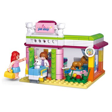 Sluban M38-B0602 Pink Dream Series Blocks Shop Bricks Toy (195 Piece), Pet Store