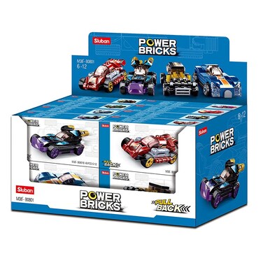 Sluban M38-B0801 Powerbricks-Pull Back Car (16 One Display Box, 2 Pieces Per Item)